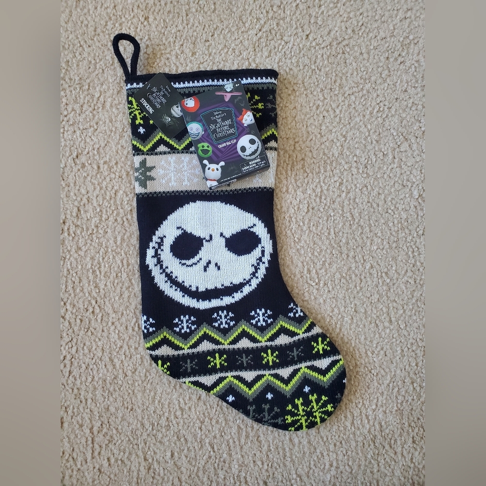 The Nightmare Before Christmas Jack Skellington Black Knit Stocking Bag Charm